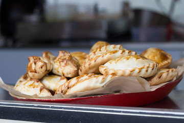 pile of crunchy and appetizing typical Argentinean empanadillas