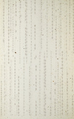 sheet of paper with a binary code textured surface