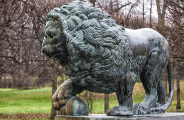 Copper Statue Mighty Lion