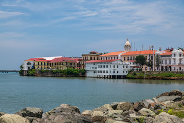 Fototapeta na wymiar View of the old town in Panama City.