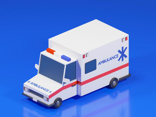 3D rendering of Ambulance Car isometric - 347929540