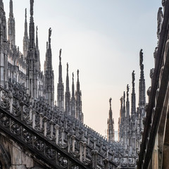 Fototapeta premium Detalle de las esculturas en las terrazas de la catedral de Milan
