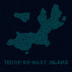 Fototapeta na wymiar Terre-de-Haut Island tech map. Island symbol in digital style. Cyber map of Terre-de-Haut Island with island name. Elegant vector illustration.