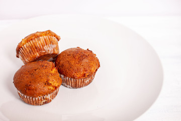 muffins on a white plate