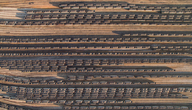 Coal Cars Coverge on Port in Virginia