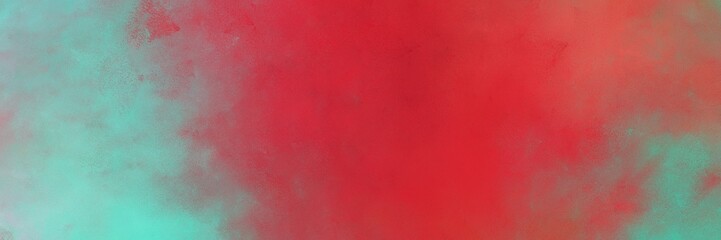 beautiful vintage abstract painted background with moderate red, medium aqua marine and gray gray colors and space for text or image. can be used as horizontal background texture