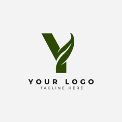Y Letter LOGO with leaf negative space logo simple and MODERN logo