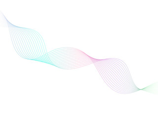 Abstract white background with colorful wave line, energy flow vector illustration.