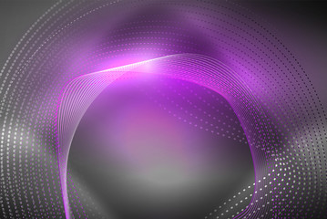 Abstract particles, wave background, neon motion techno design