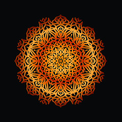 Abstract floral Background with Golden Ornament Mandala Background
