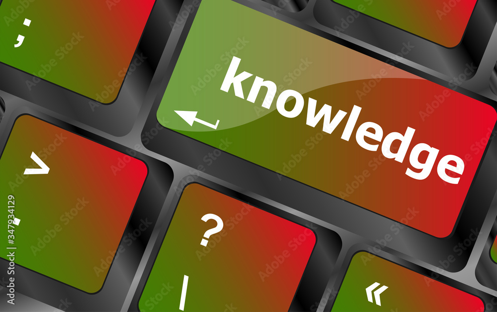 Poster knowledge or education concept button on computer keyboard keys