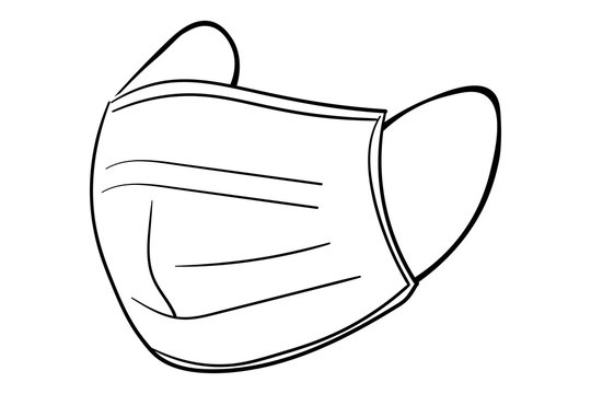 recommend clip art: Hand drawn medical face mask. Novel Coronavirus COVID-19 or 2019-nCoV. Template for sign, background, banner, poster. Vector EPS10 illustration.