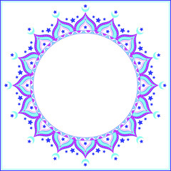 Islamic mandala for holidays card. Translation: 