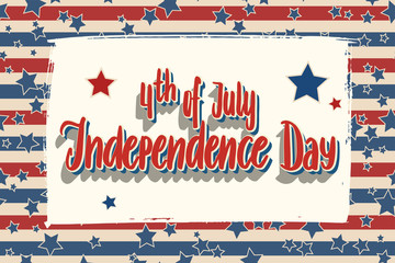 American Independence Day patriotic greeting card