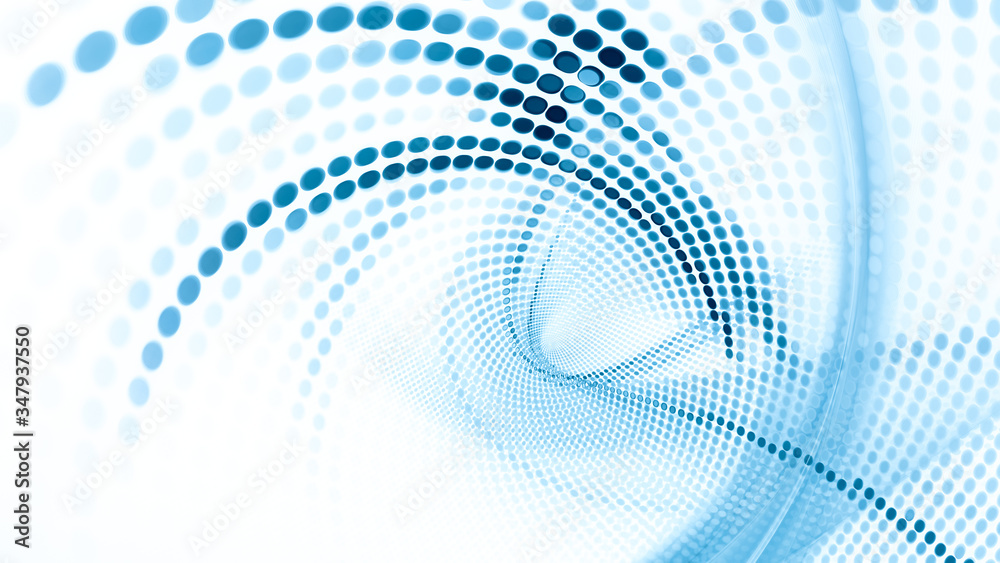 Fototapete Abstract light background. Digital art fractal graphics. Composition of glowing lines and mosaic halftone effects. 3d illustration.