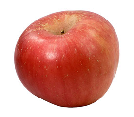An apple on white background , isolated apple, close-up of red apple fruit.
