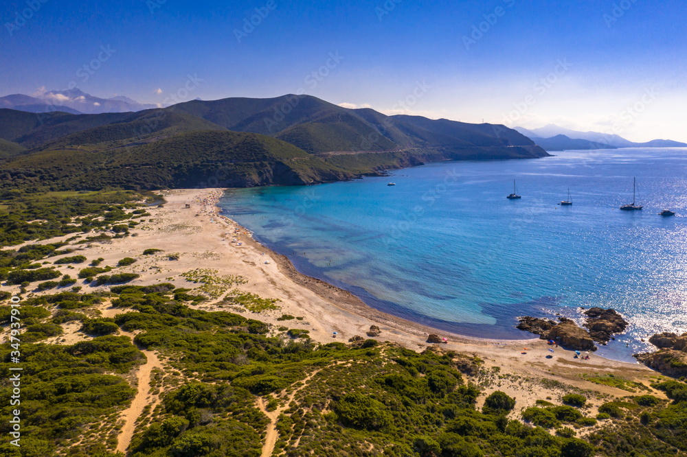 Canvas Prints Aerial view east coast of Corsica