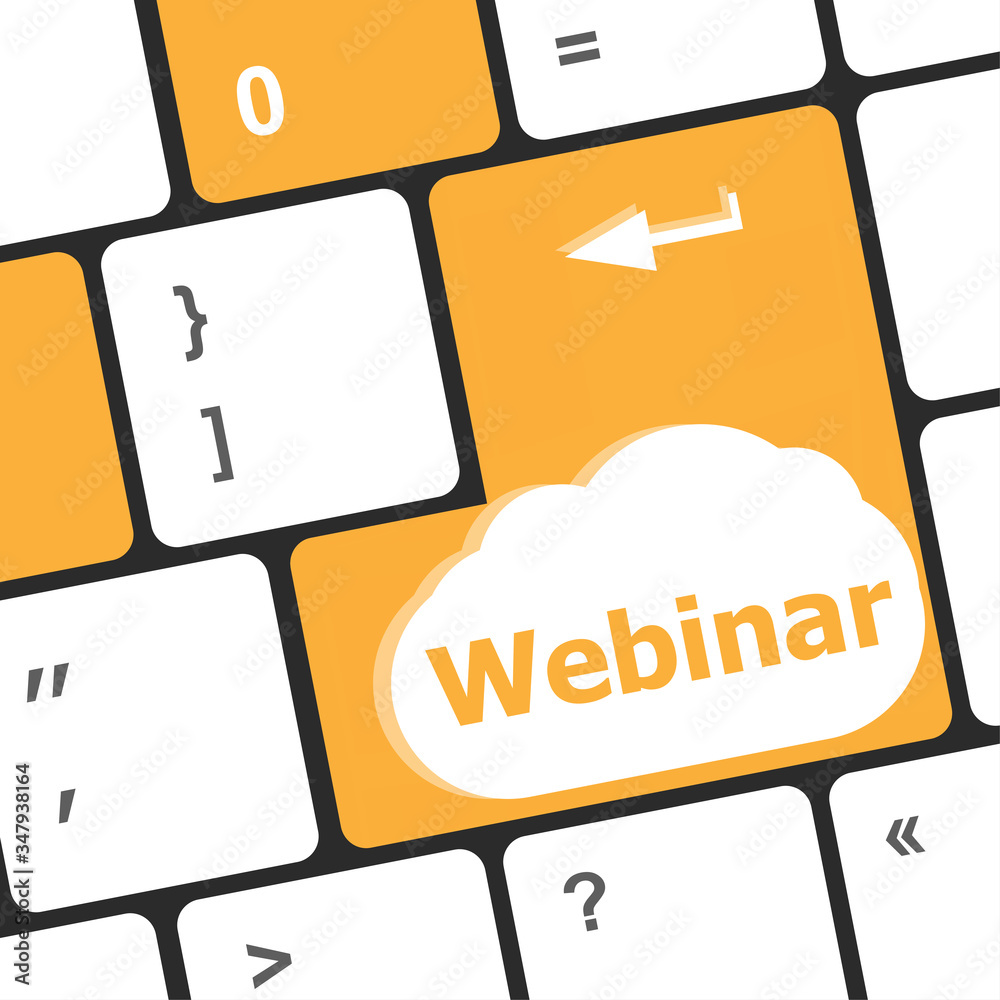Poster webinar enter button on computer keyboard key