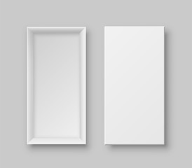 Realistic box two view isolated on grey background