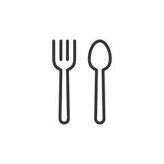 Spoon and Fork Icon Vector Illustration