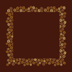 Blank coffee beans square frame
