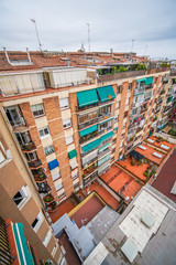 View of Barcelona with Buildings in Eixample District. Spain