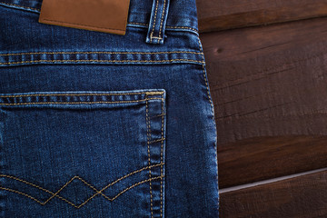Spodnie jeansowe, template etykieta skórzana.