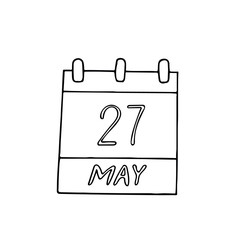 calendar hand drawn in doodle style. May 27. World Multiple Sclerosis Day, date. icon, sticker, element