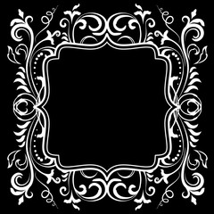 Ornamental elegant floral baroque frame