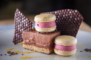 Macaron with chocolate