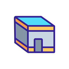 islamic religious rectangular building icon vector. islamic religious rectangular building sign. color symbol illustration