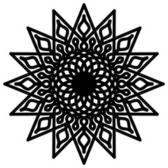 Abstract mandala on white background. Greeting Card, Invitation, Tattoo. Anti-Stress Therapy Pattern.

