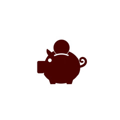 piggy bank icon on white background.