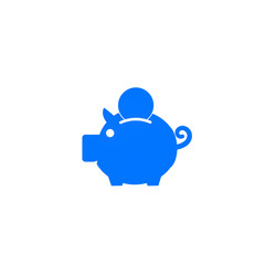 piggy bank icon on white background.