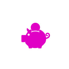 piggy bank icon on white background.