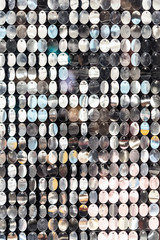 Wall from lot of shiny sequins