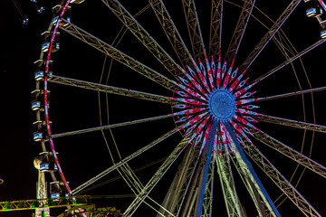 Illuminations of theme park at night
