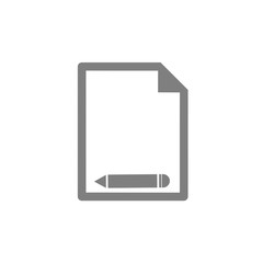 pencil and paper icon on white background.