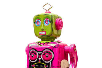 Vintage tin robot toy