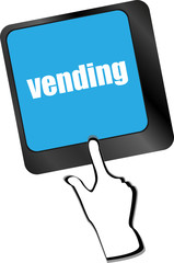 keyboard keys with vending button, business