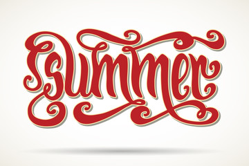 Summer lettering isolated