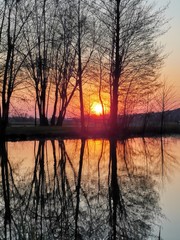 sunset on the river