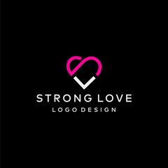 Simple and modern logo design of love on clear background colours - EPS10 - Vector.