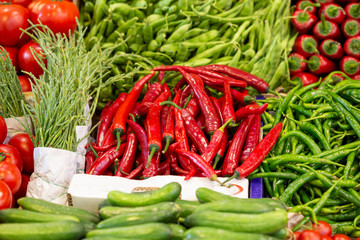 Red bell peppers background, bunch of red bell peppers.