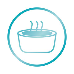 bucket with hot water icon, gradient style