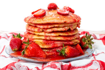 oats and banana pancakes with strawberry