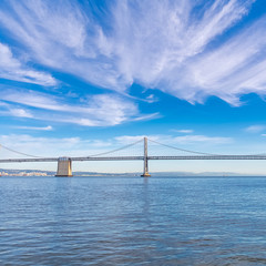San Francisco, panorama of the Bay Bridge, sunny day
