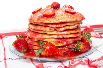 oats and banana pancakes with strawberry