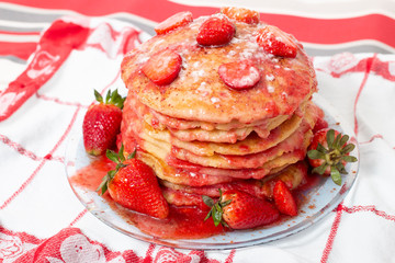 oats and banana pancakes with strawberry