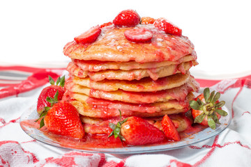 oats and banana pancakes with strawberry